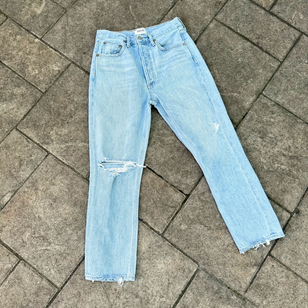 AGOLDE Riley High Rise Jeans Shatter Wash Size 27